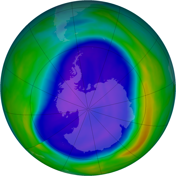 Antarctic ozone map for 18 September 2006